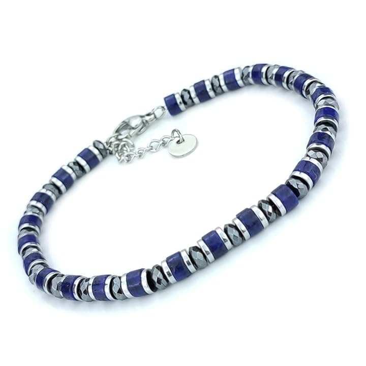SAGA GIOIELLI Bracciale Uomo Rondelle Colorate Acciaio