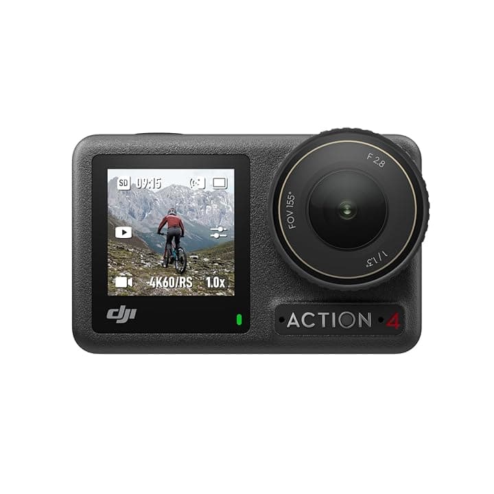 DJI Osmo Action 4 Combo Standard cam impermeabile 4K/120fps con sensore 1/1.3”, incredibili immagini con scarsa illuminazione, prestazioni cromatiche a 10 bit e D-Log M, batteria da 1770 mAh
