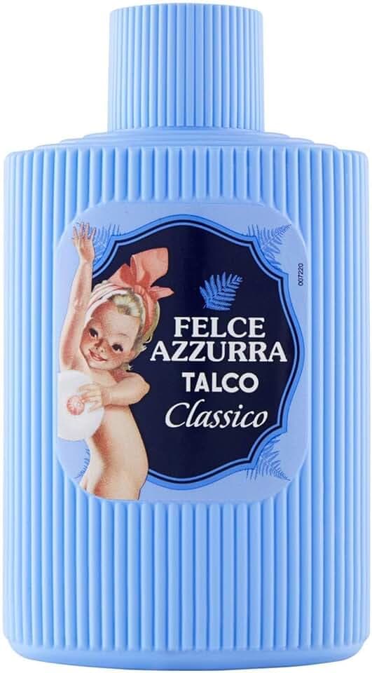 Felce Azzurra - Talco in Polvere Profumato Classico in Barattolo Assorbente, Rinfrescante, Lenitivo per Adulti, Bambini e Bagnetto Neonato con Formula 100% Naturale per Pelle Morbida e Asciutta, 200gr