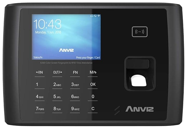 Anviz A350 BT-Wifi Rilevazione presenze: Biometrico, Card Rfid e PIN, Linux, CPU 1 GHZ, Tcp/ip, WIFI, Bluetooth, Rs485, mini USB, LCD 3,5" TFT, relè output, Wiegand Out, Web server.