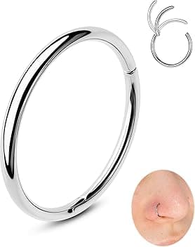 OUFER 20G Anellino Naso Acciaio Chirurgico 316L Piercing Naso Donna Anellino 5/6/7/8/9/10/12 mm Anello Naso Piercing Naso Piercing Naso Nostril Nose Hoop Nose Ring Nose Pin ClimeCo Certified