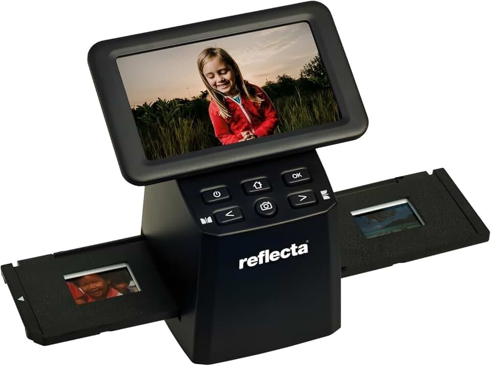 Reflecta x33-Scan - Scanner Diapositive e Negativi, Sensore Immagine CMOS da 15.3MP, Risoluzione 4608x3072 (5760x3840 Interpolati), Display 5" IPS LCD, Correzione Esposizione Automatica/Manuale