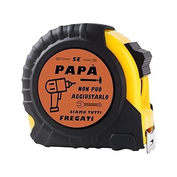 Regalo Festa del Papà, Misuratore a Nastro per Papà, Regali Compleanno Natale per Papà, Strumenti di Misurazione a Nastro 5m Incisi in Vera Pelle Regali per Papà P