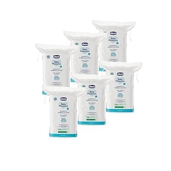 Chicco Baby Moments Quadrotti in Cotone Morbido, 360 Pezzi, 100% Cotone Puro, Multipack 6x60, Pacco scorta
