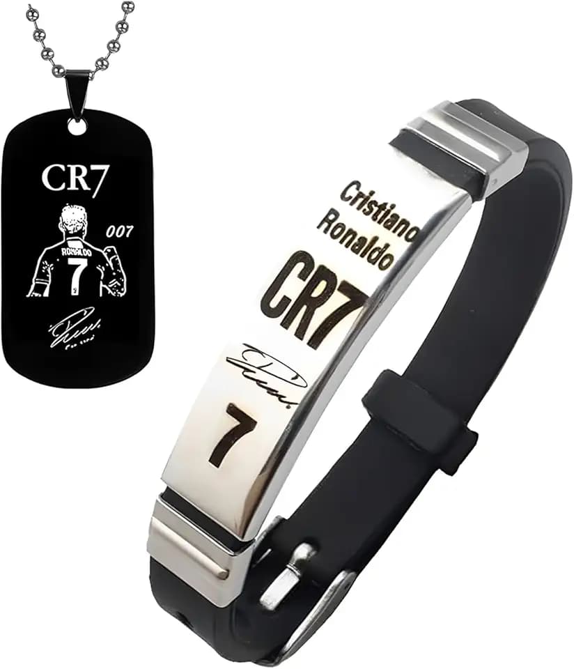 fufupaw Collana da Calcio, Catena per Ragazzi, Numero 7, Regali per gli Appassionati di