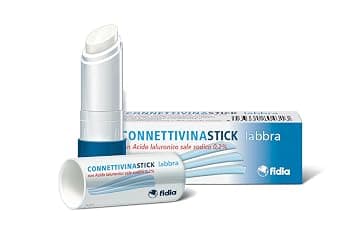 Fidia Farmaceutici ConnettivinaStick Labbra - Stick da 3g a Base di Acido Ialuronico 0,2%, per Labbra Danneggiate, Secche e Screpolate