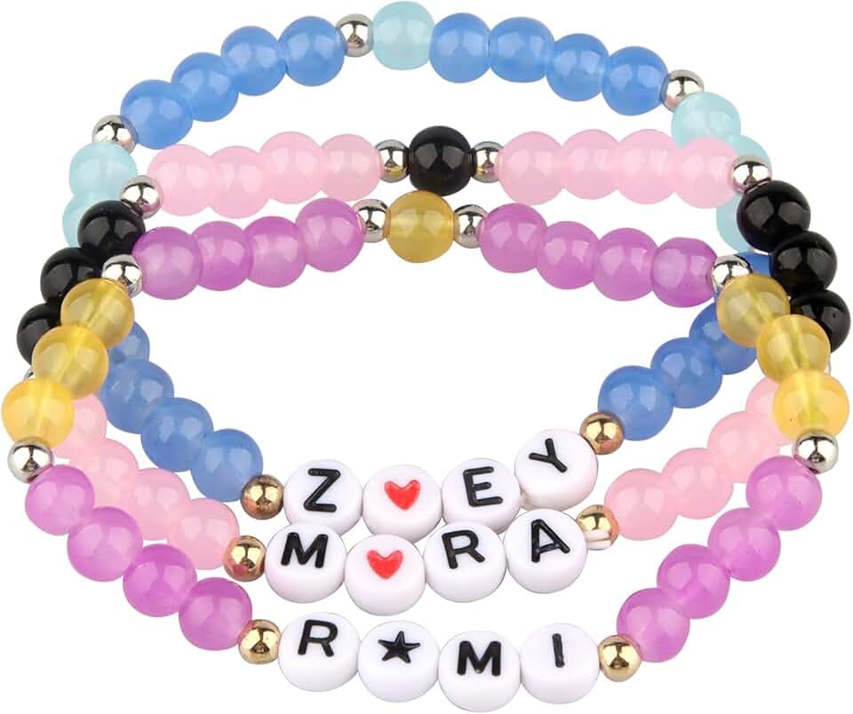 TCRZHHRX 3 Bracciali dei K-p0p Dem0n Hun-ters, Braccialetti dell'Amicizia con Perle da 8 Millimetri, Accessori per Appassionati di Anime, per Feste di Natale, Compleanni e a Tema