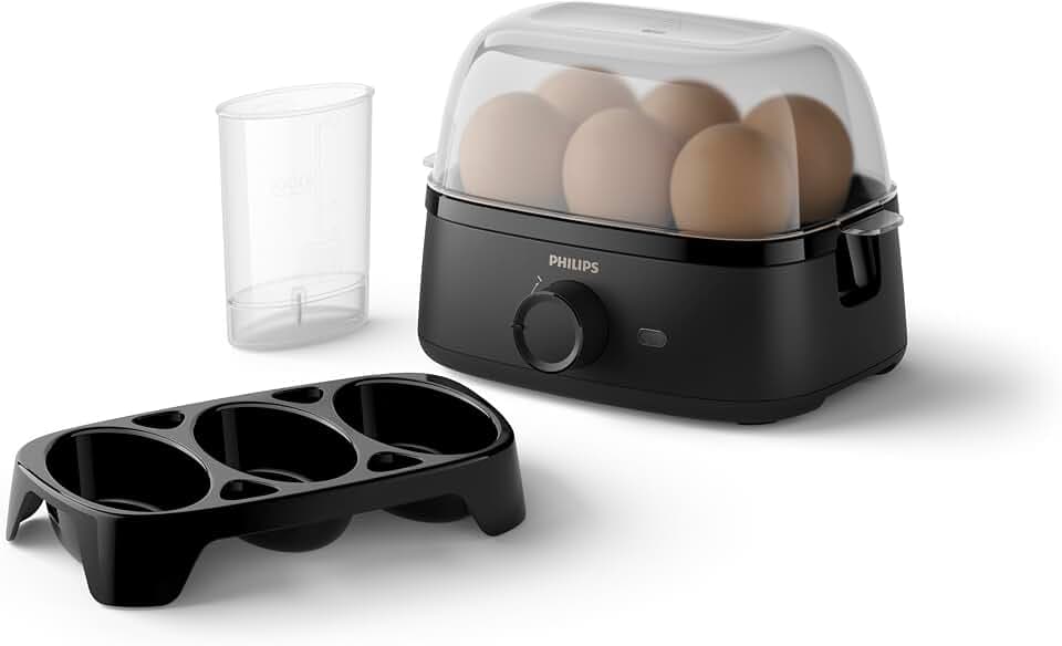 Philips Cuociuova elettrico 3000, fino a 6 uova, formato famiglia, 400W