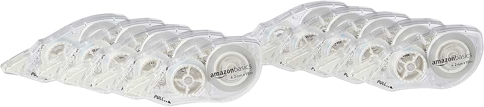 Amazon Basics Correttore a nastro, 4,2 mm x 10 m, confezione da 10