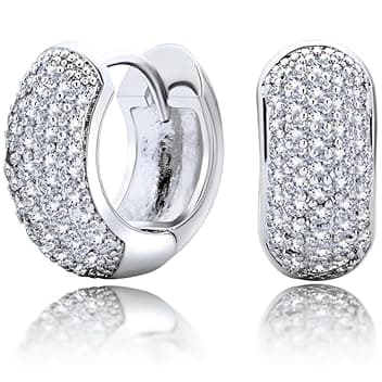 Voarge Orecchini Donna Argento 925 a Cerchio Oro, orecchini uomo cerchio diamanti con Confezione