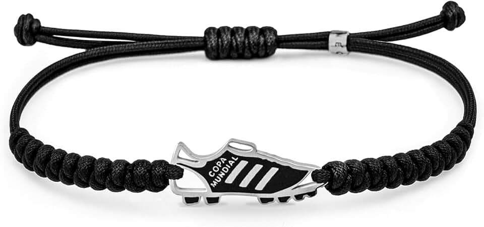 CODEONE Bracciale da calcio in nylon intrecciato | acciaio inossidabile | design artigianale sportivo | bracciale calcio | confezione regalo