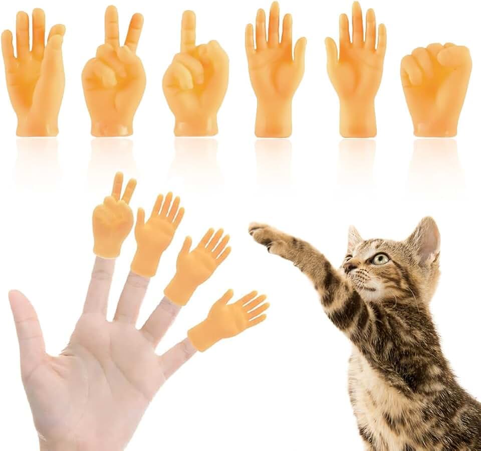 6 Pezzi Tiny Hands Piccole Mani Set Manine Mini Marionette da Dito Mano Sinistra e Mano Destra Tiktok Gioco Giocattoli di Scherzo Halloween