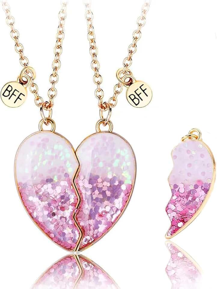 AFCJLTO Collana BFF Cuori Spezzati dell'Amicizia - Gioielli Regalo per Bambine e Ragazze