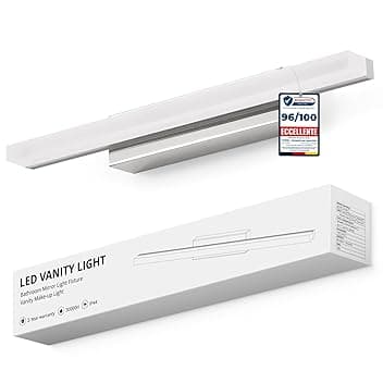 Yafido Luce per Specchio Bagno 40CM LED Applique Lampada Bianco Naturale 4000K, 9W Cromo Luci IP44 Moderno Lampade sopra Mobile Lavandino 230V Bathroom Light over Mirror