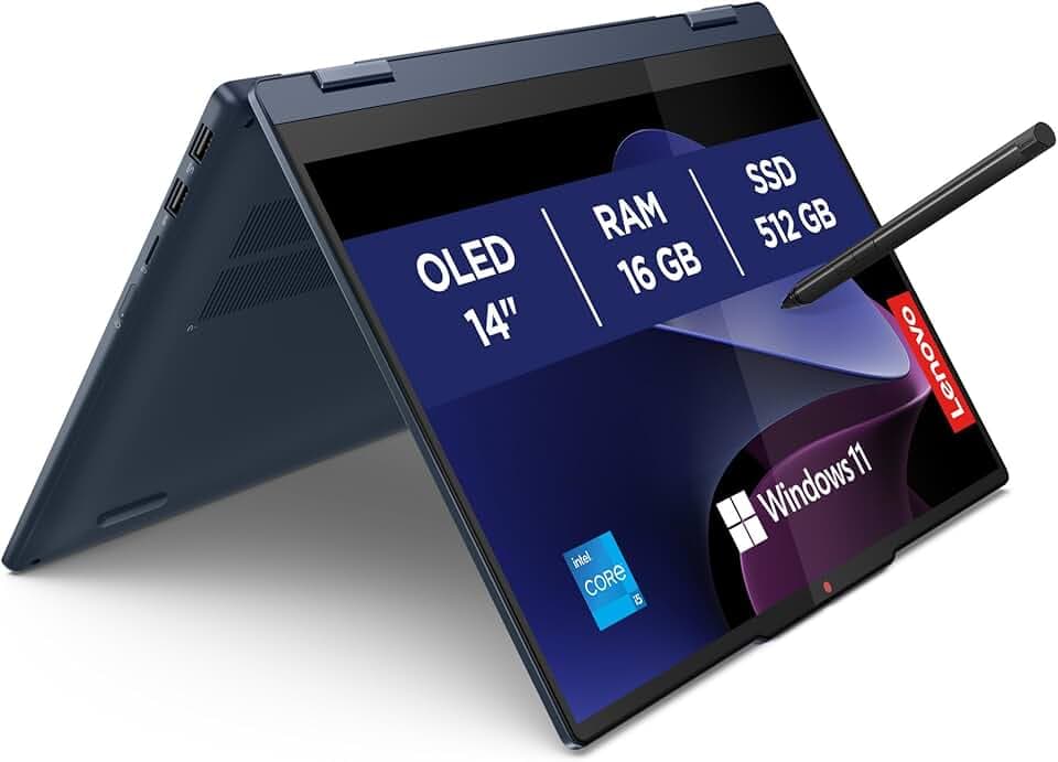 Lenovo IdeaPad 5 (2 in 1) Notebook - OLED Touch 14" WUXGA (1920x1200), Intel Core i5-13420H, 16GB RAM, 512GB SSD, Intel UHD Graphics, WiFi 6, Windows 11H, Digital Pen 2 inclusa - Cosmic Blue