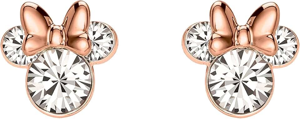 Disney Minnie Mouse Orecchini a perno in cristallo placcato argento (più colori disponibili)