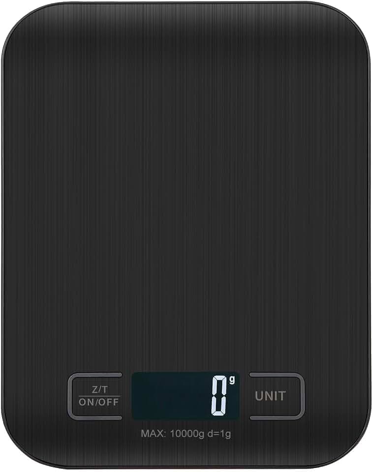 Bilancia Da Cucina Digitale, 10 kg, Bilancia Elettronica In Acciaio Inox, Elegante Bilancia Alimentare Ultra Sottile, Bilancia Elettronica Per Casa e Cucina Con Display Lcd, Funzione Tara