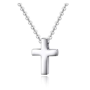 Xianli Wang Piccolo Semplice Croce Ciondolo Per Bambini Bambini Ragazzi Ragazze Donne Acciaio Inossidabile Bambino Collana Cristiano Battesimo Natale Preghiera Pasqua Fede Conferma Compleanno Regalo