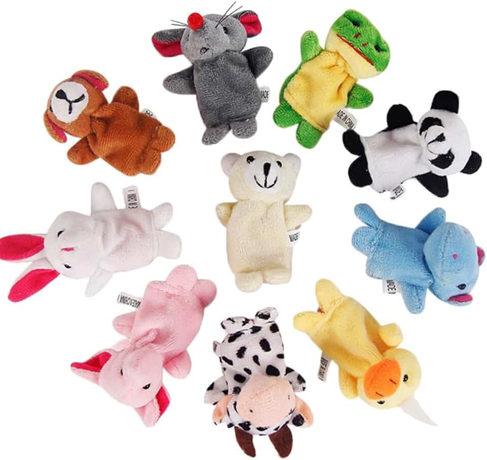 10 pcs marionette da dita marionette per bambini Bambole da dito regalo di compleanno per bambini, set di peluche per ragazzi e ragazze, regalo per Natale, Pasqua e feste per bambini