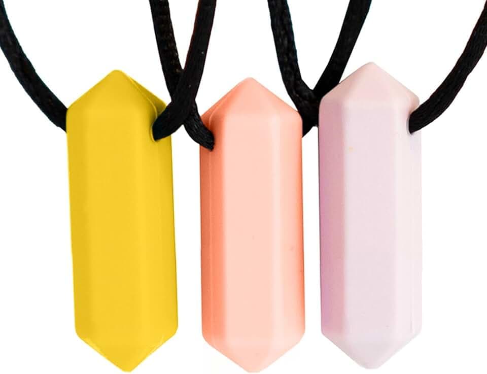 Tilcare Chew Chew Tilcare Chew Chew Collana per Masticare il Pastello Sensoriale - Migliori Strumenti per l'Autismo - Durevoli e forti Giocattoli Masticabili in Silicone - Ciondolo per Masticare per Ragazzi e Ragazze