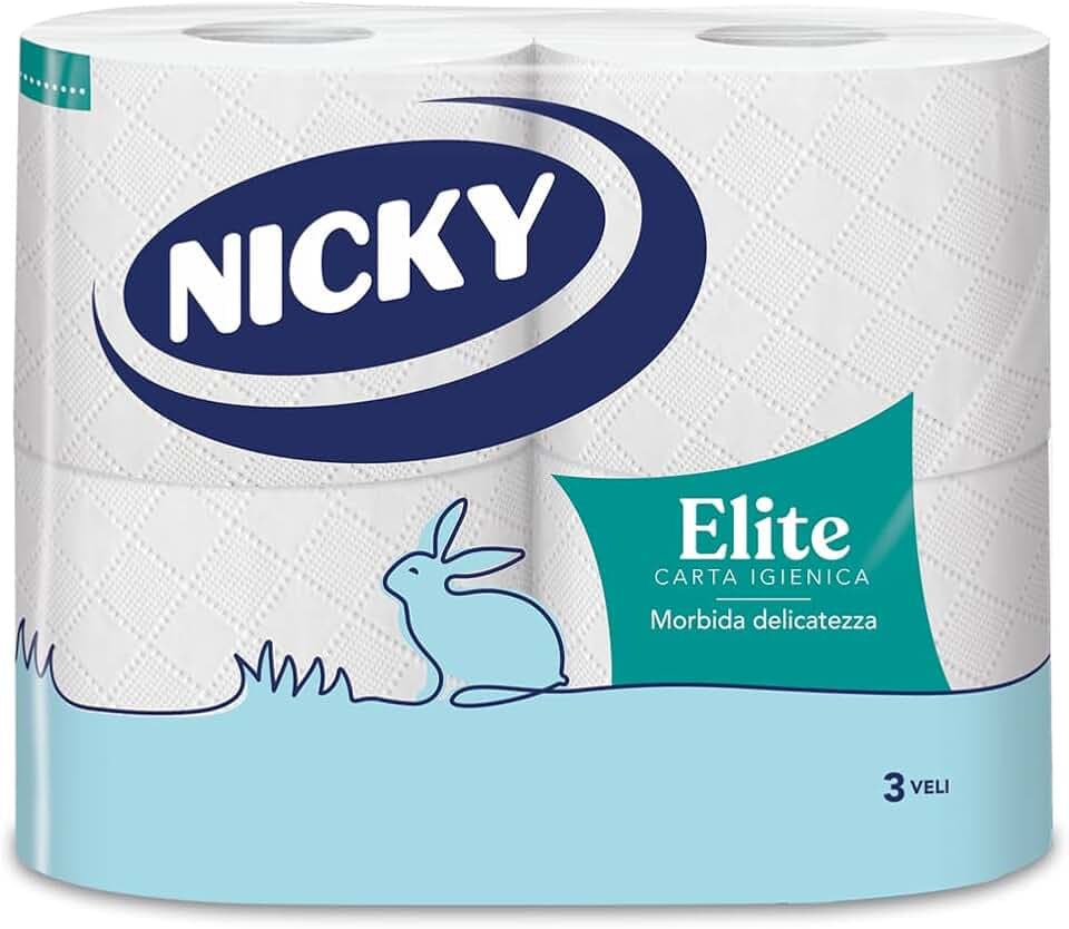 Nicky Elite - 4 Rotoli di Carta Igienica a 3 Veli The Forest Stewardship Council