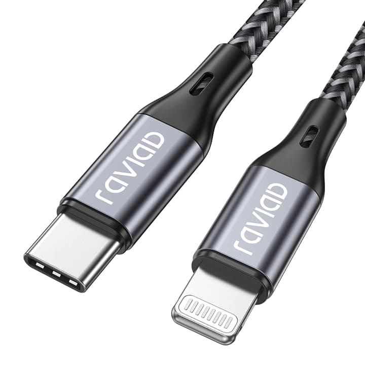 RAVIAD Cavo USB C a Lightning 1M [Certificato MFi] Cavo iPhone USB Tipo C ClimatePartner certified