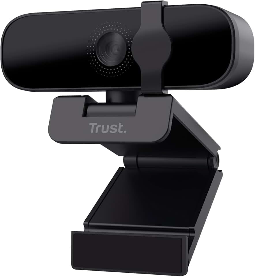Trust Tanor 1080p Webcam PC con Microfono, Web Camera PC USB con Filtro Privacy, Fuoco Fisso 30 FPS, Plastica Riciclata 85%, Videocamera Full HD per Laptop Desktop Mac Windows Skype Zoom Teams