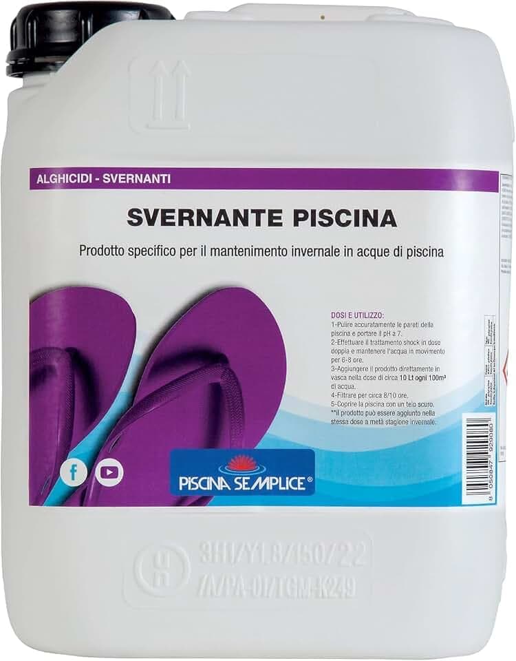 PISCINA SEMPLICE, Svernante Piscina Liquido, Ideale Per Chiudere La Piscina, Formato da 5 Kg