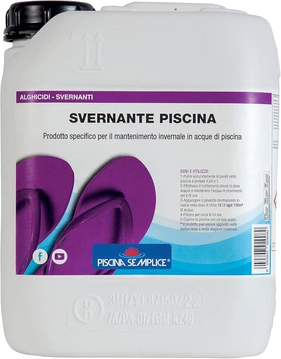 PISCINA SEMPLICE, Svernante Piscina Liquido, Ideale Per Chiudere La Piscina, Formato da 5 Kg