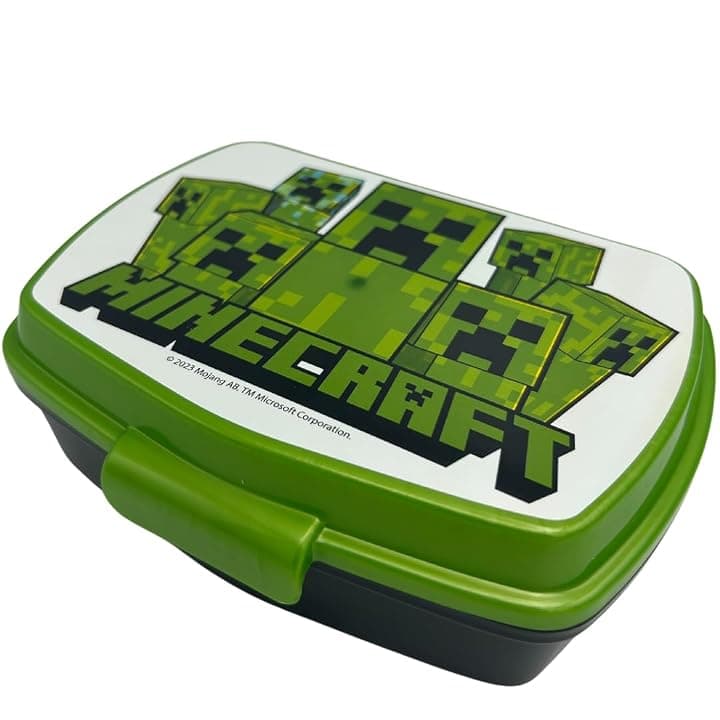 Stor - Minecraft Porta Pranzo per Bambini - Porta Merenda Scuola 1 Scomparti - Portamerenda in Plastica Bambini Pranzo Launch Box - BPA Free - 18x5x13 CM
