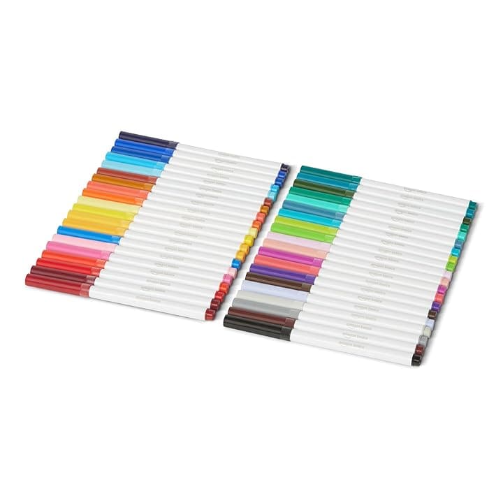 Amazon Basics, Confezione da 40 pennarelli lavabili a punta maxi, colori assortiti