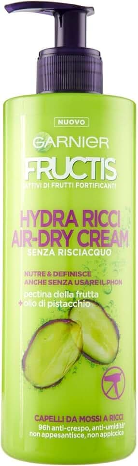 Garnier Fructis Trattamento Definizione Senza Risciacquo, Per Capelli da Mossi a Ricci, Anti-Crespo, Per una Chioma Morbida e Luminosa, Hydra Ricci, 400 ml