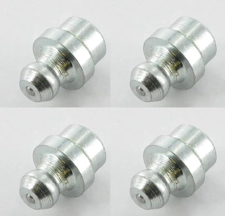 cyclingcolors 4x Ingrassatori testine Grasso Raccordo trattore moto auto tagliaerba tosaerba acciaio, M8 180°