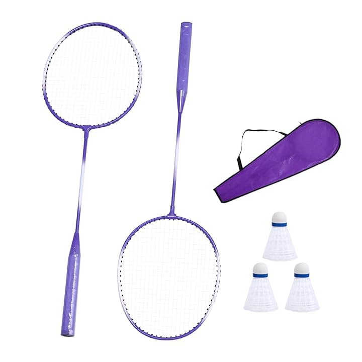 Racchetta da badminton, set di racchette da badminton, set di racchette da badminton portatili per adulti, gioco di badminton per interni, attrezzatura sportiva per attività ricreative in