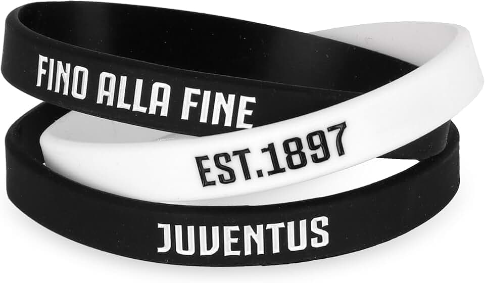 JUVENTUS Tris di Braccialetti in Silicone, Prodotto Ufficiale, Bambino