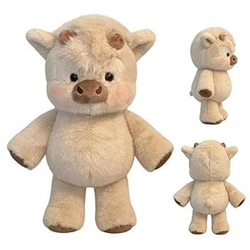 Peluche Muccas Che Corre, 45CM Peluche Di Muccas Delle Highlands, Adorabile Morbido Mucce Peluches Che Corre Pelosa Animale, Alleviare Stress Animale Bambola Bovini Delle Highlands Peluches Cuscini