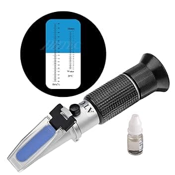 HH-Tec Rifrattometro manuale, 58–90% Brix, 38–43 Baumé, 12–27% acqua, per apicoltori, per melasse, sciroppi, marmellate, con istruzioni in tedesco [lingua italiana non garantita]