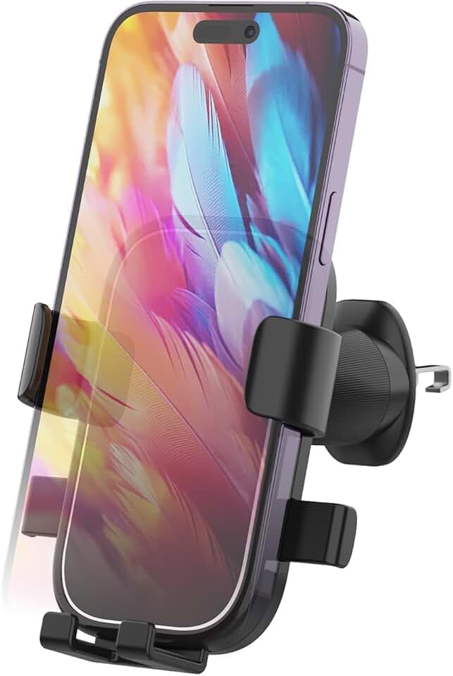 GRIFEMA Porta Cellulare Auto per Bocchette Aria con Bloccaggio Automatico, Rotazione 360° e Uso con Una Mano per Smartphone 4.7-7 Pollici anche con Custodia​ Global Recycled Standard