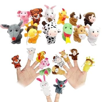 12 Pcs Bambole da dito regalo di compleanno per bambini, set di peluche per ragazzi e ragazze, regalo per Natale, Pasqua e feste per bambini（animale）