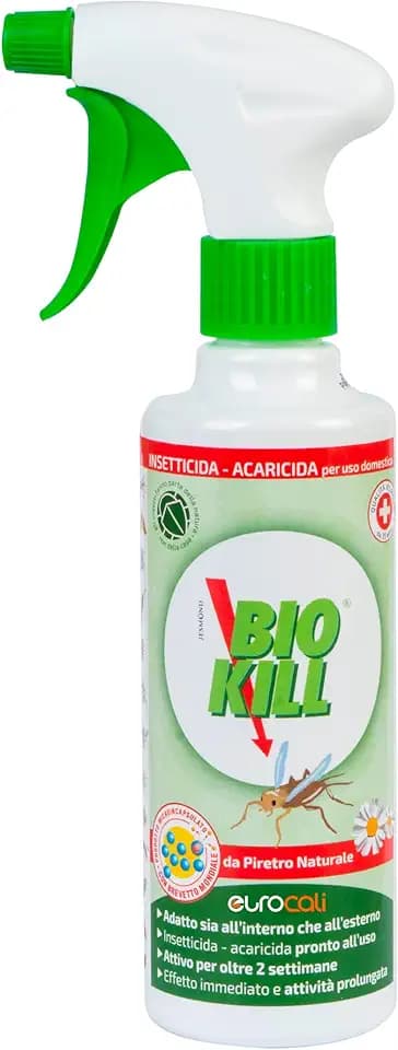 Biokill Insetticida Biologico di Piretro Naturale a Base Acquosa - Flacone Spray da 375ml Bio Kill