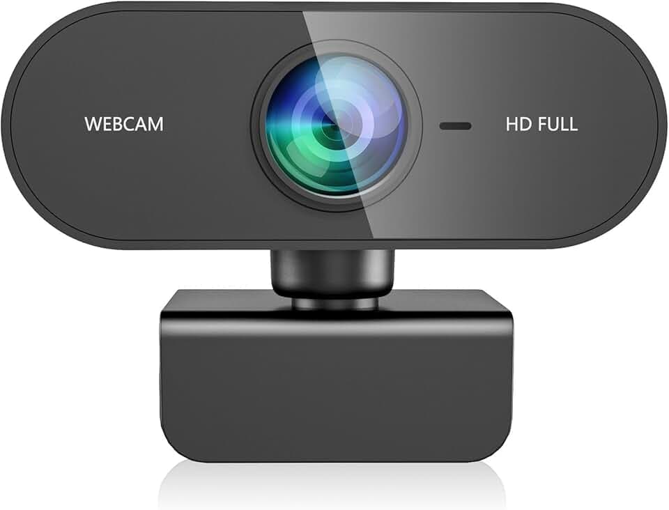 Webcam pc con Microfono, Web Cam Full hd 1080P 30fps usb pc Camera, Rotazione di 360 Gradi Plug & Play Web Camera per Windows Macos Linux Zoom Streaming Youtube Skype Gaming Video