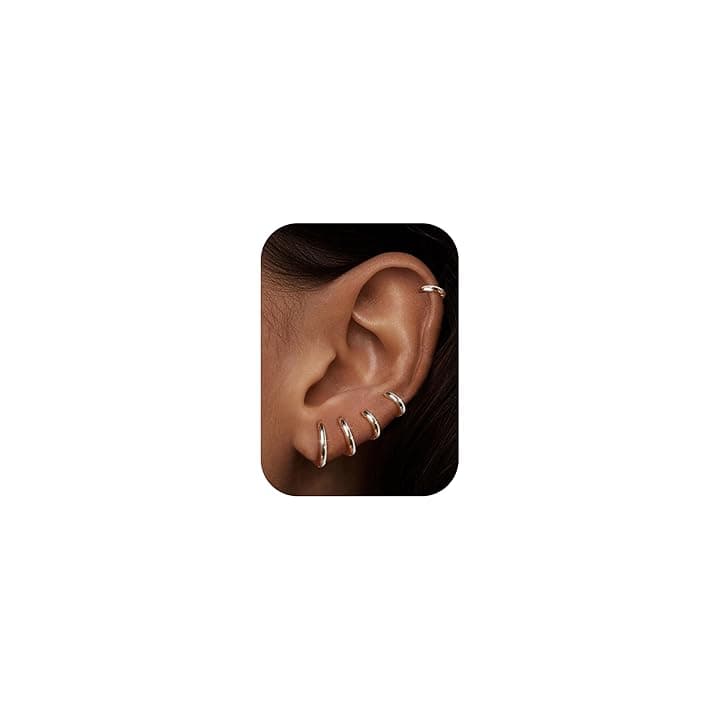Milacolato Orecchini Cerchio Piccoli Per Donna Uomo Acciaio Chirurgico Cartilagine Orecchini Huggie Lobo Naso Anello Labbro Daith Helix Piercing Gioielli Orecchini a Cerchio Hinged 6/7/8/9/10mm
