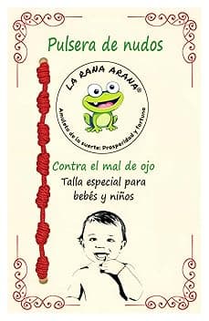LA RANA ARANA Bracciale con sette nodi rosso per neonati e bambini - Contro il malocchio - Filo rosso protezione energia negativa - Amuleto per buona fortuna - Taglia piccola