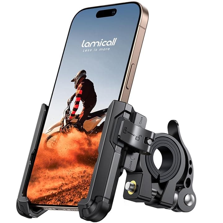 Lamicall Supporto Telefono Bicicletta - [No Blocca la Telecamera] 360° Rotazione, Porta Cellulare Moto Universale, Fissaggio e Rimozione Rapido, per iPhone 17/16/15/14/13/12 e 4,7-7" Smartphone