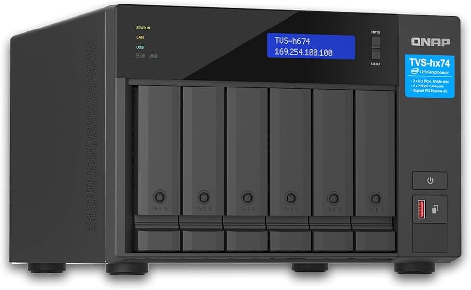 Serwer NAS TVS-h674-i5-32G 6x0HDD Intel i5-12400 32GB SODIMM DDR4