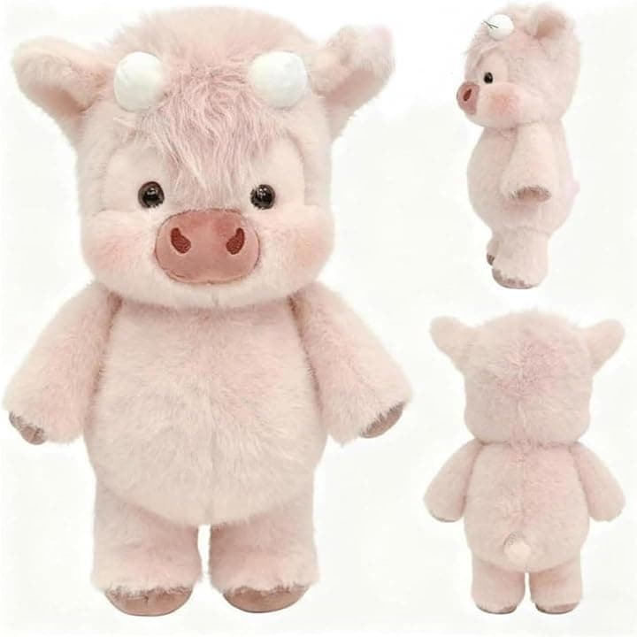 Peluche di muccas delle Highlands che corre, 45 cm Adorabile muccas Pelosa Che Corre Peluche, graziosis peluches di bovini delle Highlands, morbidi cuscini a forma di animale per divano, auto(D)
