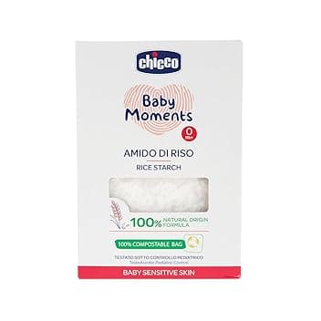 Chicco Baby Moments Amido di Riso, Lenitivo e Rinfrescante, Pulizia Gentile Senza Irritare o Asciugare La Pelle, Azione Emolliente, Bagnetto Neonato, Talco, 250 Gr, 0 Mesi+