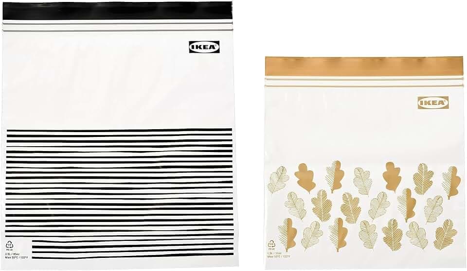 Ikea, Sacchetti richiudibili Istad, 1 confezione da 50 pezzi, 25 da 1,2 litri e 25 da 2,5 l, per freezer, qualità alimentare, colore viola, plastica, Grey