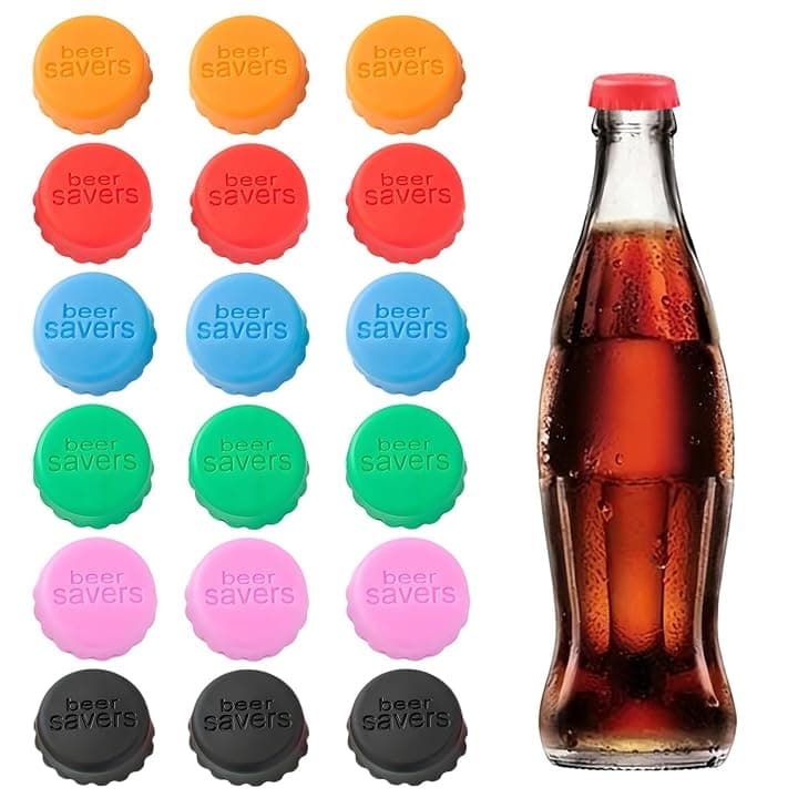 18 Pezzi Tappi di Silicone per Bottiglie di Vetro, Compatibile con Bottiglie e Bevande, Riutilizzabile, per Mantenere Fresche le Bevande
