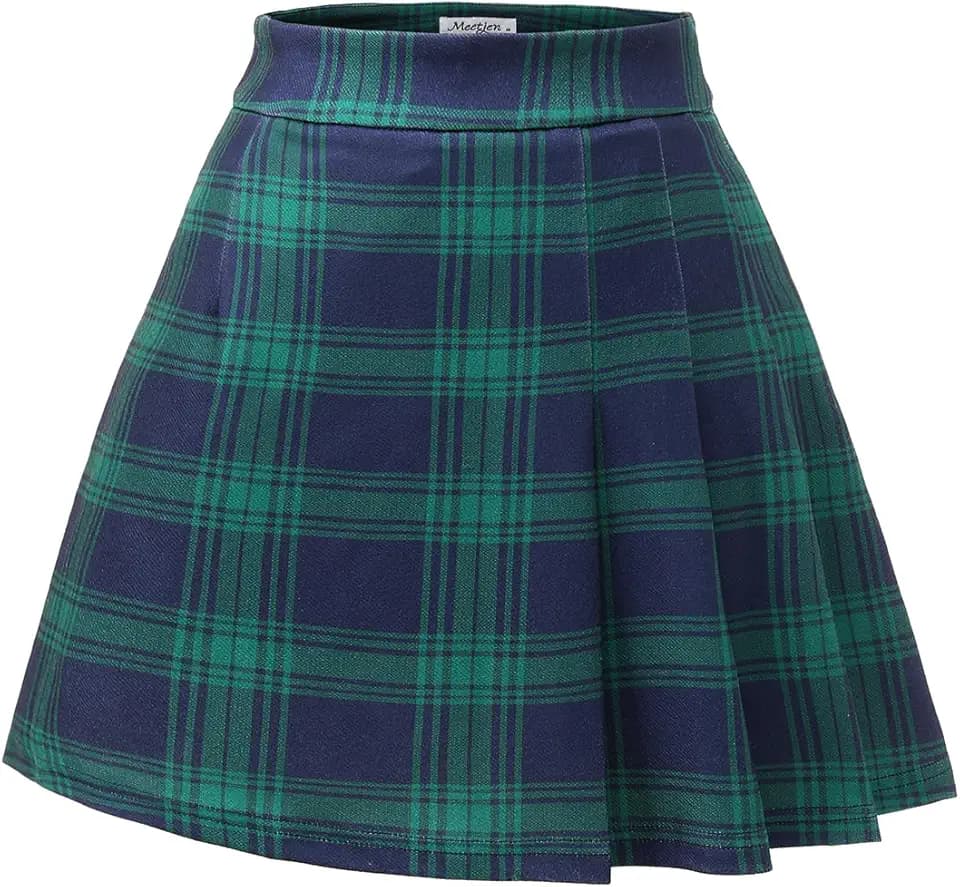 Meetjen Gonne a pieghe per le donne mini elastico a vita alta 2025 una linea skort scuola cheerleader uniforme skater gonna